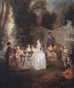 Jean-Antoine Watteau Fetes Venetiennes (mk08) china oil painting reproduction